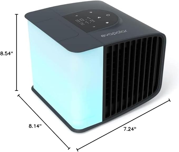 Cooling Fan for Desk and Camping - Portable Air Conditioners - Small Ice Fan for Tent - Mini Swamp Cooler - Evaporative Air Cooler, Evasmart Grey