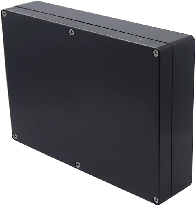 Project Box IP65 Waterproof Junction Box ABS Plastic Black Electrical Boxes DIY Electronic Project Case Power Enclosure 10.35x7.17x2.36 inch (263x182x60 mm)