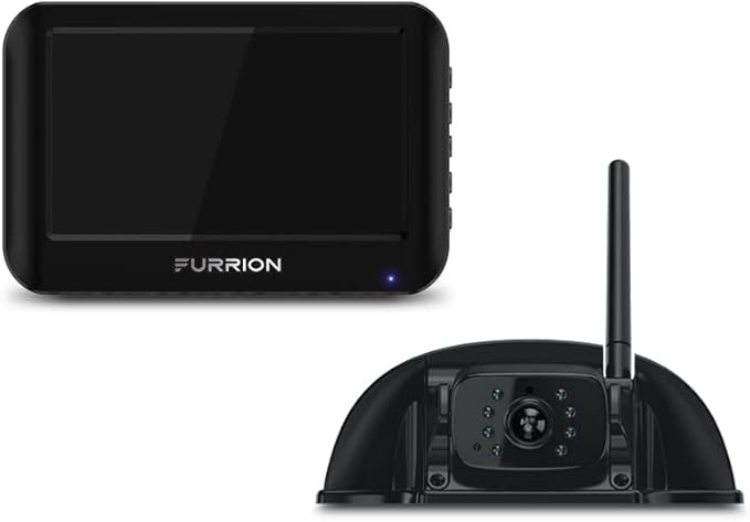 Furrion Vision S Wireless RV Backup Camera System with 4.3-Inch Monitor, 1 Rear Sharkfin, Infrared Night Vision, Wide-Angle View, Hi-Res, IP65 Waterproof, Microphone - FOS43TASF (Pack of 8)