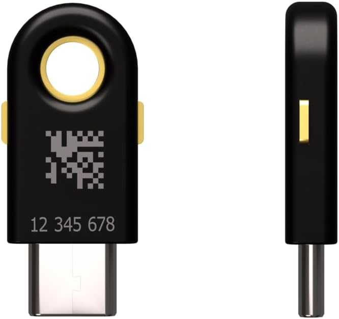 Yubico - YubiKey 5C - Multi-Factor authentication (MFA) Security Key and passkey, Connect via USB, FIDO Certified - Protect Your Online Accounts (5C)