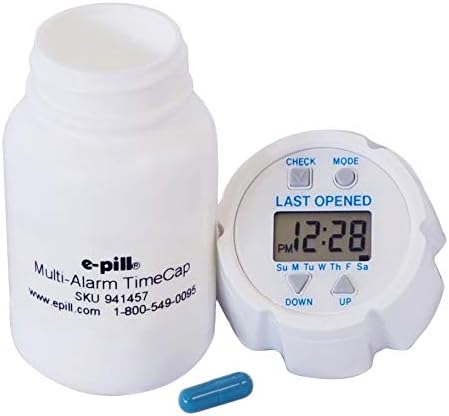 e-Pill TimeCap – Smart Pill Bottle Cap with Last Opened Time Stamp & Up to 24 Daily Alarms