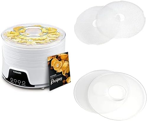 COSORI Food Dehydrator Pioneer Style CFD-N051-W & Food Dehydrator Machine Mesh Screen CFD-MS051-WUS & Food Dehydrator Machine Fruit Roll Sheets CFD-FR051-WUS