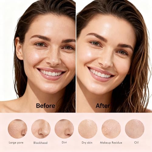 Microtree Electric Facial Cleansing Brush and Brush Head Replacement, Ultrasonic Vibrating Face Brush