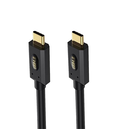 1ft 40Gbps USB 4.0 Type C Cable, 240W 5A PD Straight USB C Male to Straight USB C Male Cord for Smartphones, Laptops, Thunderbolt 3, Support 8K@60Hz