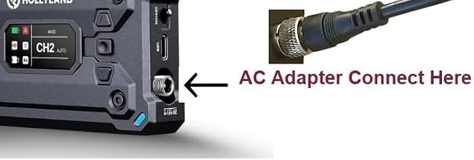 Threaded Lock AC Adapter Compatible with Hollyland Pyro S, Hollyland Pyro 7 / Pyro S/Pyro H/Mars 400S Pro,Pro II/Mars 4K,Mars M1, M1 Enhanced/Cosmo C1, Hollyland Pyro H Wireless System