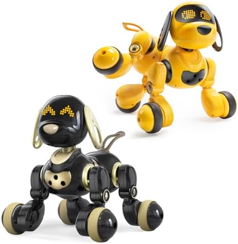 Ruko 18011 Robot Dog Toy, Smart Interactive Puppy with 30+ LED Faces, Remote & Gesture Control, Programmable Electronic Pet for Kids Ages 3–8
