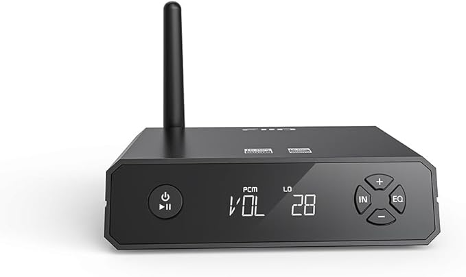 FiiO BR13 HiFi Bluetooth 5.1 Music Receiver Long Range Bluetooth Adapter with USB DAC, LDAC/aptX Low Latency, OLED Display & RCA Optical Coaxial Output for Home Stereo,PC/TV