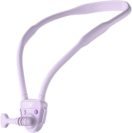JJC Neck Mount for Gopro 13/12/11, DJI OSMO Action 5 Pro/4，Insta360 X5/X4/Ace Pro & More Action Cameras, POV Neck Holder with Quick Release for Content Creating Video Filming Women-Purple