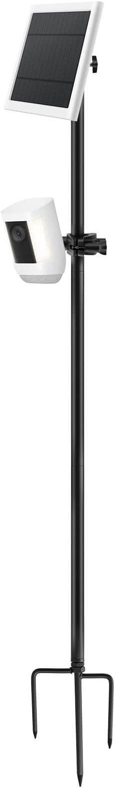 Ground Stake Mount Stand with Solar Panel Mount for Ring, Blink, Arlo, Eufy, Wyze, Google Nest, Simplisafe, Universal Cameras and Solar Panels Ground Stake Bracket
