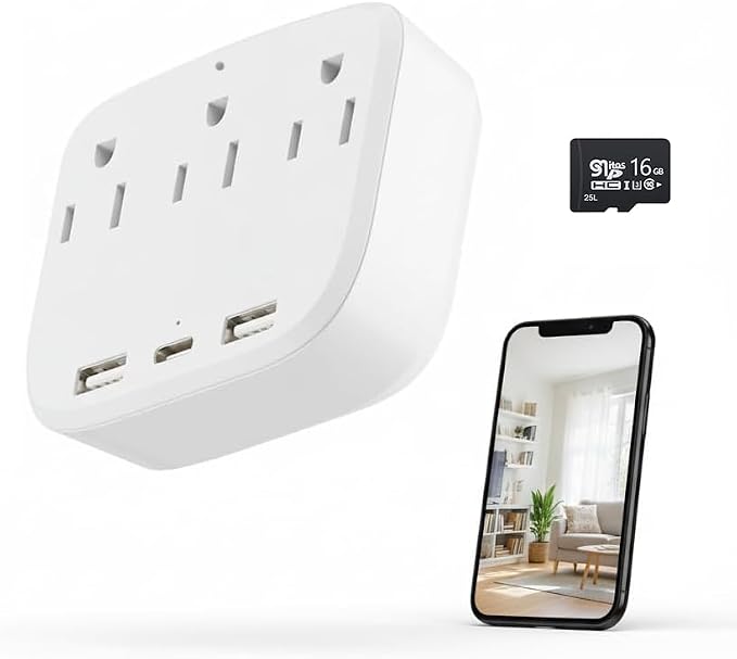4K Smart Plug Security Camera +16GB Micro SDXC Card Bundle