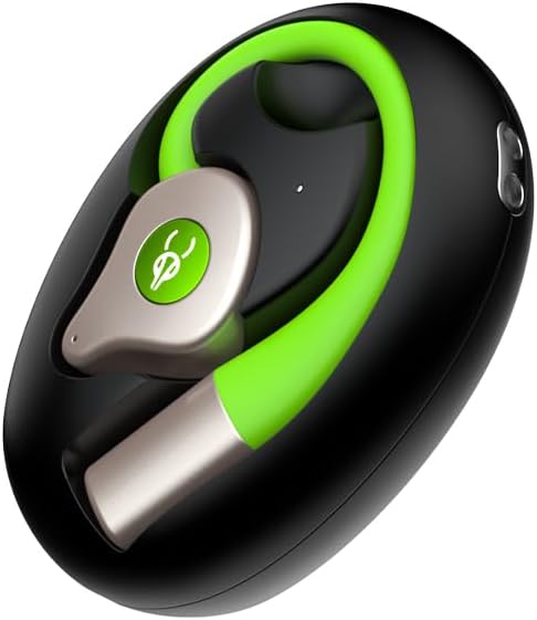 Sabbat Q12 Jurassic-Themed Open-Ear Bluetooth 5.4 Headphones, Ear-Hook Wireless Earbuds, Non-in-Ear Sport Running Earphones, High-Fidelity Sound, Noise Cancelling, 2026 (Sprouting Green)