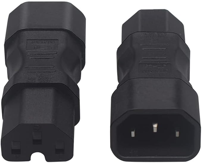 (10Packs IEC 320 C14 Male to C15 Female Power Adapter, 10A 125/250V, Straight 3-Pin IEC Power Converter for PDU, UPS, Server, and Computer Equipment