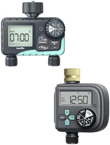 RAINPOINT Water Timer for Garden Hose - 2 Zone Sprinkler Timer