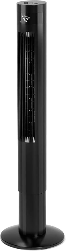 Antarctic Star Tower Fan 85°Oscillating Fan Quiet Cooling 12H Timer Remote Control Bladeless Electric 3 Speeds Wind 3 Modes, 42INCH, BLACK
