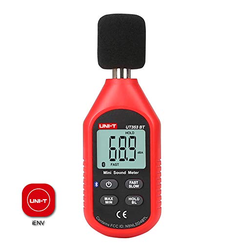 UNI-T UT353BT Decibel Meter, Sound Level Meter Range 30-130 dB Accuracy 1.5dB Noise Meter with Large LCD Screen Display, MAX/MIN, Data Hold, Use for Home, Noisy Neighbor, Factory