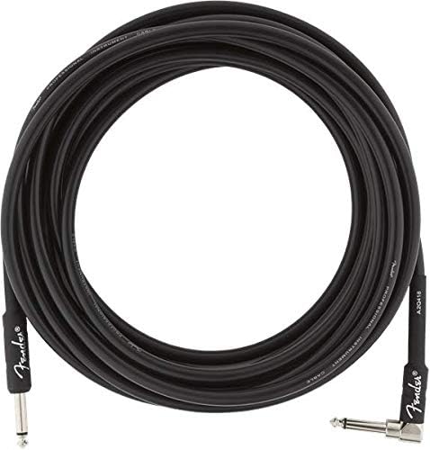 Fender Professional Series Instrument Cable, Straight/Angle, Black, 18.6ft (Pack of 5)