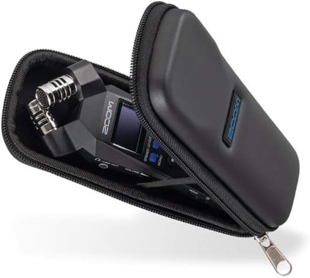 Zoom H1essential 2-Track 32-Bit Float Portable Audio Recorder Bundle with APH-1e with Hairy Windscreen, Padded Shell Case, AC Adapter, & USB C-Cable