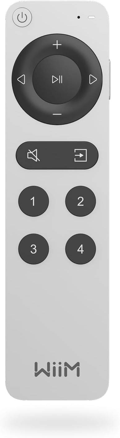 WiiM Voice Remote 2 for WiiM Music Streamers and Amplifiers | Push-to-Talk, 4 Smart Preset Buttons | Rechargeable Battery | Sleek Aluminum Design | 360° Bluetooth Remote