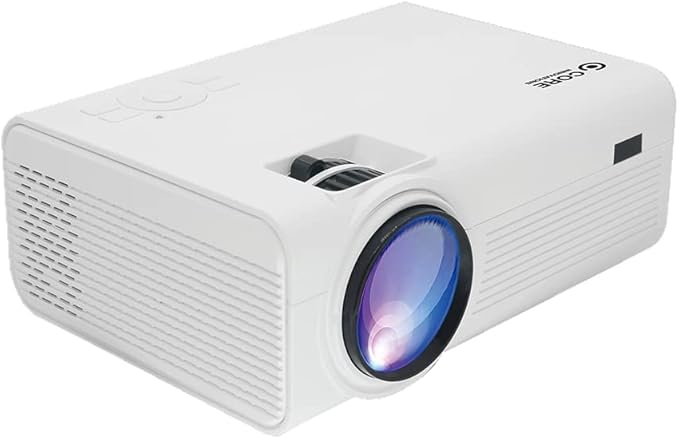 Core Innovations Mini Projector Portable Home Theater Projector, 150"" Display, HDMI USB VGA Compatible Movie Projector for Bedroom, Indoor & Outdoor Use, Built-in Speaker, Remote Control (White)