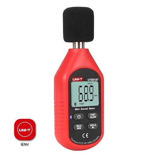 UNI-T UT353BT Decibel Meter, Sound Level Meter Range 30-130 dB Accuracy 1.5dB Noise Meter with Large LCD Screen Display, MAX/MIN, Data Hold, Use for Home, Noisy Neighbor, Factory