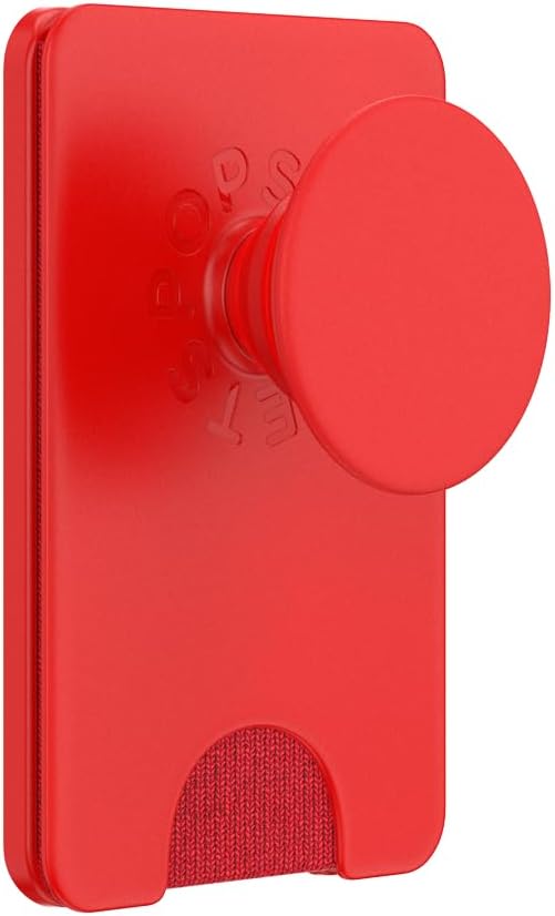 PopSockets Phone Wallet for MagSafe, Phone Card Holder with Grip, Red - Rosso