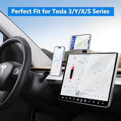 MagSafe Laptop Side Phone Mount & Mini Magnetic Phone Tripod Bundle, Adjustable Magnetic Phone Holder for iPhone 12–17 & Tesla Car Desktop Use