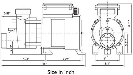 Key Lander Whirlpool Bath Tub Jet Pump; LX Motor (110-120V/60Hz); 1.5" Port; OEM Model# 755072-301; WCH150