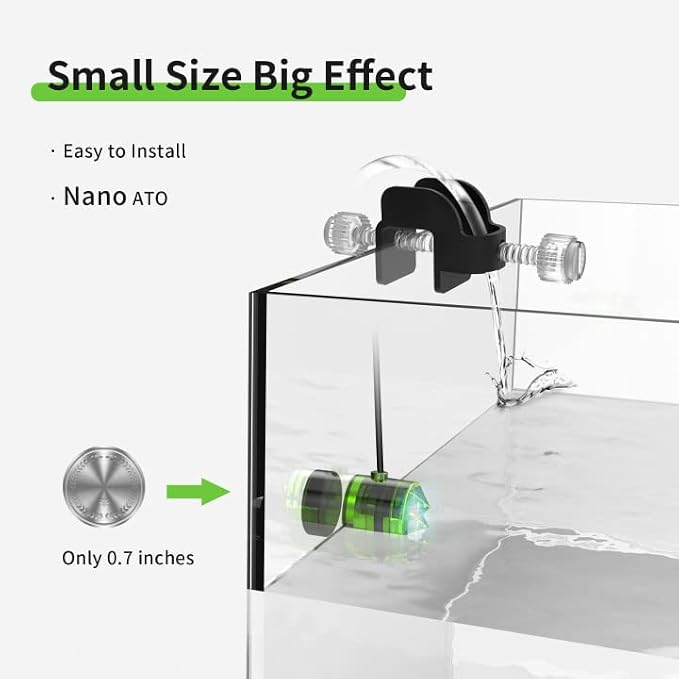 FZONE ATO System for Saltwater Aquarium, Auto Top Off with Dual Optical Sensors for Reef and Freshwater Tanks (Green)
