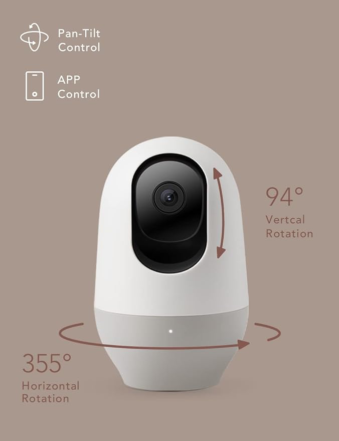 Nooie Baby Monitor with Camera 2 Pack, WiFi Baby Monitor Camera,360-degree 2K, Smart Baby Camera with Motion Tracking, Night Vision,Two Way Audio&Sound Detection,Works with Alexa, SD Card and Cloud