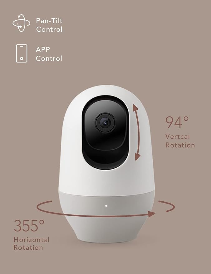 Nooie Baby Monitor with Camera 2 Pack, WiFi Baby Monitor Camera,360-degree 2K, Smart Baby Camera with Motion Tracking, Night Vision,Two Way Audio&Sound Detection,Works with Alexa, SD Card and Cloud