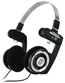 Koss Porta Pro Classic On-Ear Headphones, Retro Style, 3.5mm Wired Plug, Durable, Black/Silver