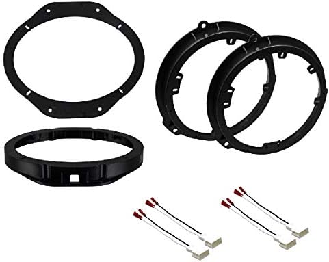 ASC Premium 6x9 Front and 6+-Inch 6" 6.5" 6.75" Rear Car Stereo Speaker Install Adapter Mount Bracket Plates and Speaker Wire Connectors- Made for Ford: 2015-2022 F-150, 2017-2021 F-250/F-350/F-450