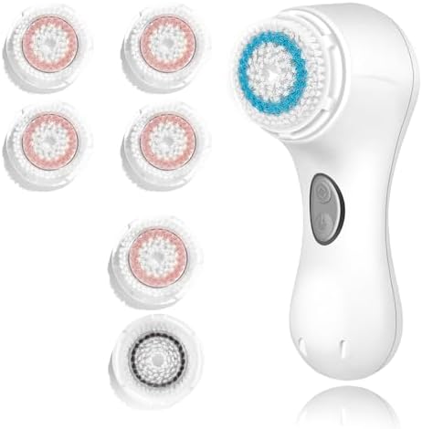 Microtree Electric Facial Cleansing Brush and Brush Head Replacement, Ultrasonic Vibrating Face Brush