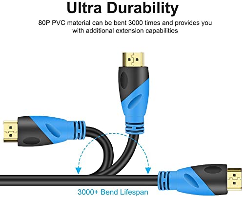 4K HDMI 40 FT Cable (HDMI 2.0,18Gbps) Ultra High Speed Gold Plated Connectors,Ethernet HDMI Cord, 4K@60HZ 2K 1080P 3D ARC Compatible with UHD TV Monitor Laptop Xbox PS4/PS5 ect(12m)