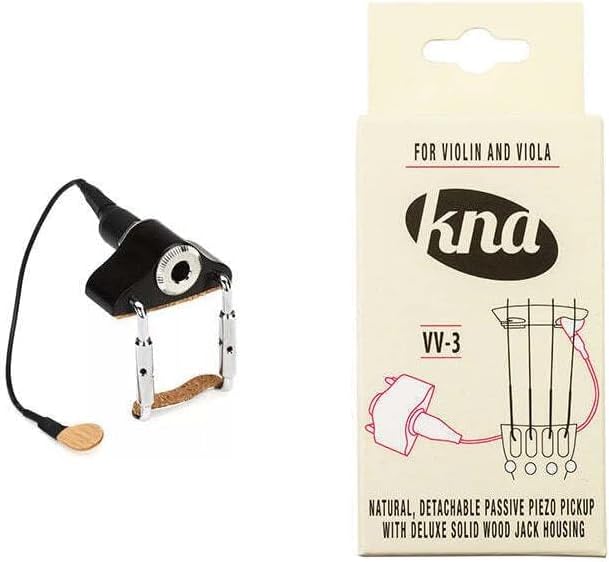KNA VV-3 Portable Piezo Pickup for Violin and Viola – Lightweight Bridge-Mounted Sensor, Natural Acoustic Sound, Easy Installation, 1/4" Output Jack, No Instrument Modification, Handcrafted in Europe
