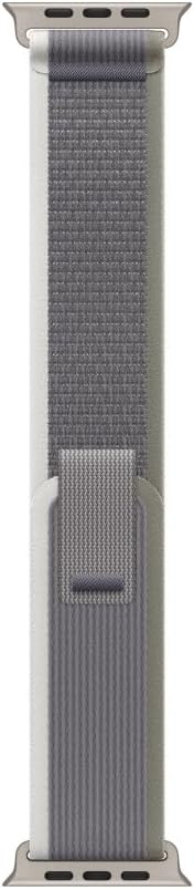 Apple Watch Band - Trail Loop (49mm) - Green/Gray with Rugged Titanium Finish - S/M