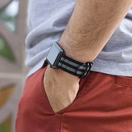 Carterjett EXTRA LARGE Hiking Trail Nylon Band - Compatible with Apple Watch Ultra 3 2 1, 49mm 46mm 45mm 44mm for Men Women, XL for Big Wrists, Xtra Long, Soft Braided Sturdy Weave Sport Strap for iWatch SE 3 2 1, iWatch All Series & Models (Sterling S...