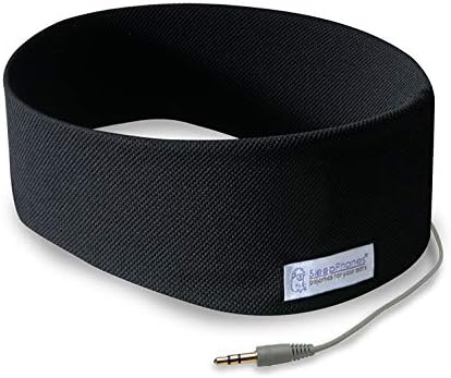 AcousticSheep SleepPhones Classic | Corded Headphones for Sleep, Travel, and More | The Original and Most Comfortable Headphones for Sleeping | Pitch Black - Breeze Fabric (Size S)
