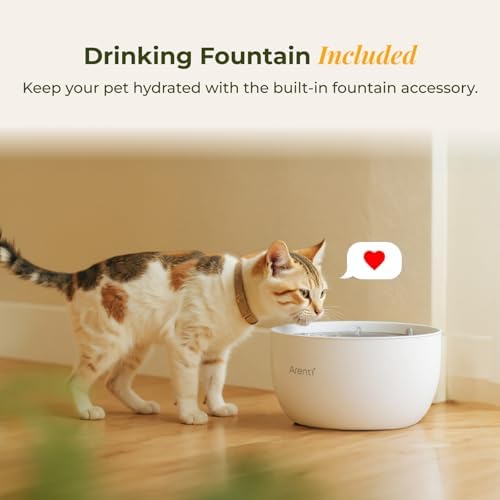 Arenti Ultimate Pet Care & Home Security Bundle: 2K Smart Feeder Kit with Water Fountain + 340° Pan/Tilt Battery Camera, WiFi App Control, 2-Way Audio, Ideal for Remote Pet Monitoring & Home Safety