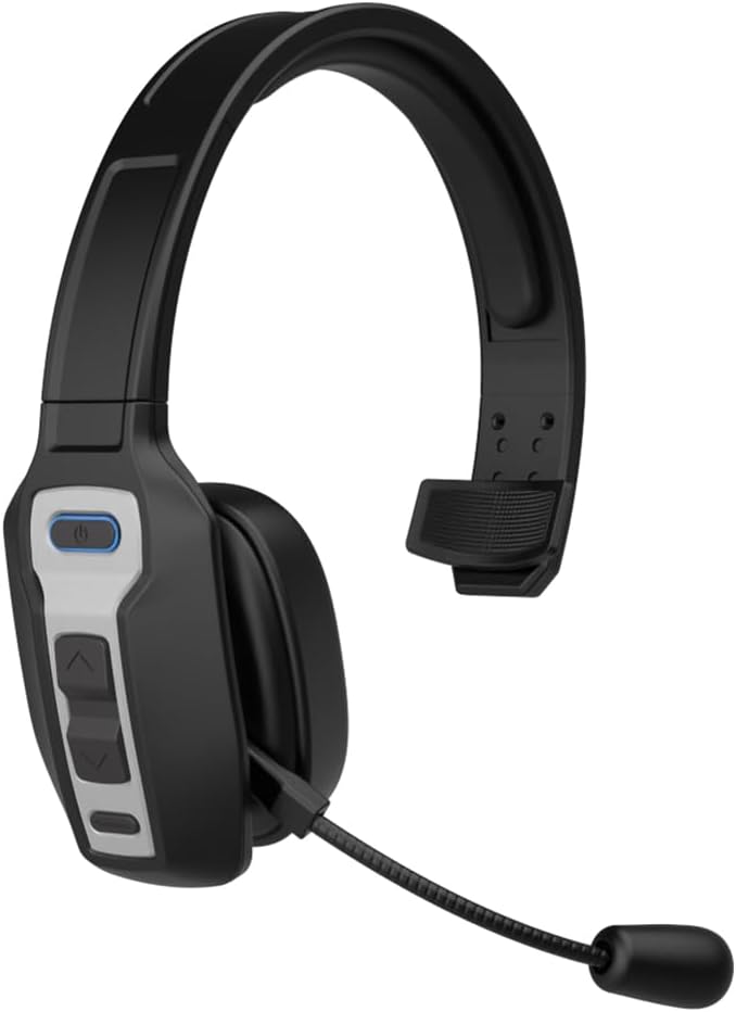 Bluetooth Headset with Microphone,Noise Cancelling with Mute Button, Very Strong Wireless Range, All-Day Comfort On Ear Headphones 60 Hrs Working time for Trucker/Work/PC/Call Center/Meeting/Office