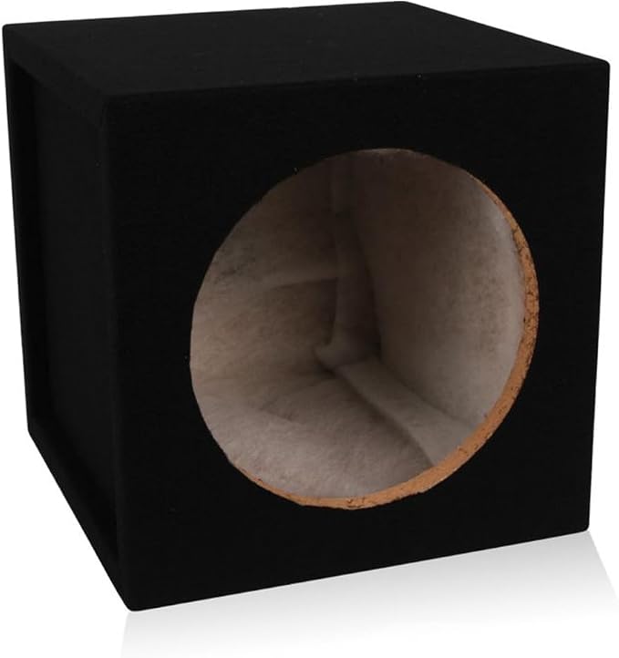 BELVA MDFS10 Single 10" Sealed 3/4" MDF Black Carpeted Subwoofer Box/Enclosure (0.77 Cubic ft)
