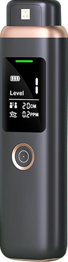 Bad Breath Tester, Portable Oral Odor Detector with MEMS Sensor, Pop-Up Hygienic Probe, 4-Level Breath Odor Check, USB-C Rechargeable Breath Tester for Daily Oral Care, Black