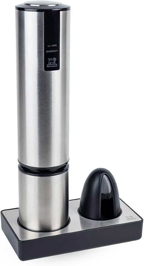 Peugeot Elis Touch Rechargeable Electric Corkscrew With Foil Cutter, Stainless Steel