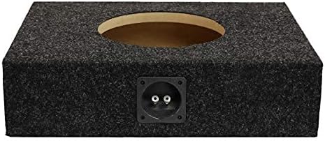 Bbox 10" Single Sealed / Shallow Mount Subwoofer Enclosure Boxes & Enclosures - Pro Audio Tune - Premium Subwoofer Box Improves Audio Quality, Sound & Bass - Nickel Finish Terminals