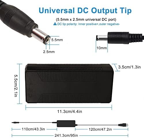 24V10A Power Adapter 240W with DC Plug Sizes of 5.5 * 2.5MM and 5.5 * 2.1MM is Appropriate for powering Various Devices Including 24V LED Strip Lights, Security Cameras，Sound Equipment。