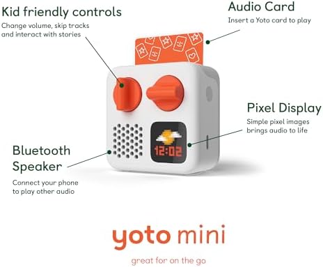 YOTO Mini (2024 Edition) + Adventure Jacket in Sweetcorn (Green) Bundle - All-in-1 Travel Device for Stories Music Podcast Radio White Noise Ok-to-Wake Alarm Clock, Use as Speaker or with Headphones