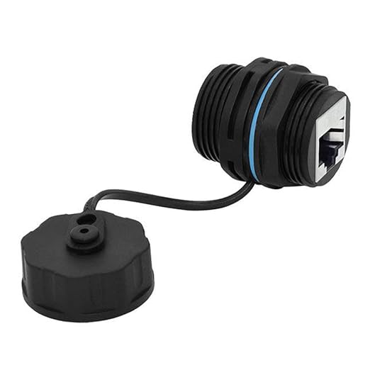 10PCS Panel Mounting Shielded CAT6 RJ45 Waterproof Connector Cat5/5e/6 8P8C Ethernet LAN Cable Coupler Double Head Adapter with Waterproof/Dust Cap