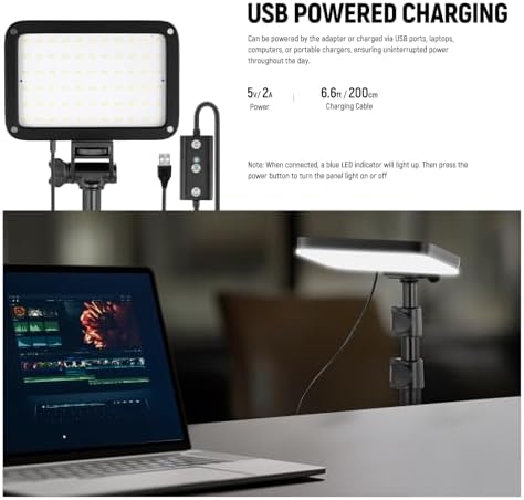 NEEWER Basics BP66 2 Pack LED Video Light Panel Lighting Kit + KM20 Wireless Lavalier Microphone System for iPhone Android Phone Computer Tablet, White