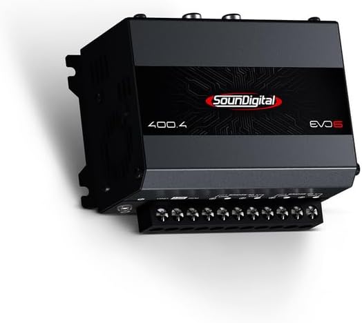 SounDigital 400X4 Car & Motorcycles Full Range Amplifier 4 Channels 400 Watts RMS 4 Ohm - Compact Size - Professional Super Sound Quality