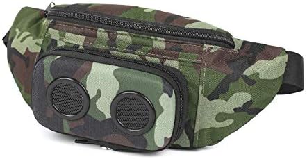 Fannypack with Speakers. Bluetooth Fanny Pack for Parties/Festivals/Raves/Beach/Boats. Rechargeable, Works with iPhone & Android. (Camo)